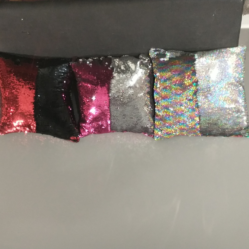 Sequins pillows. Single pillow for 7, or all 3 for 20